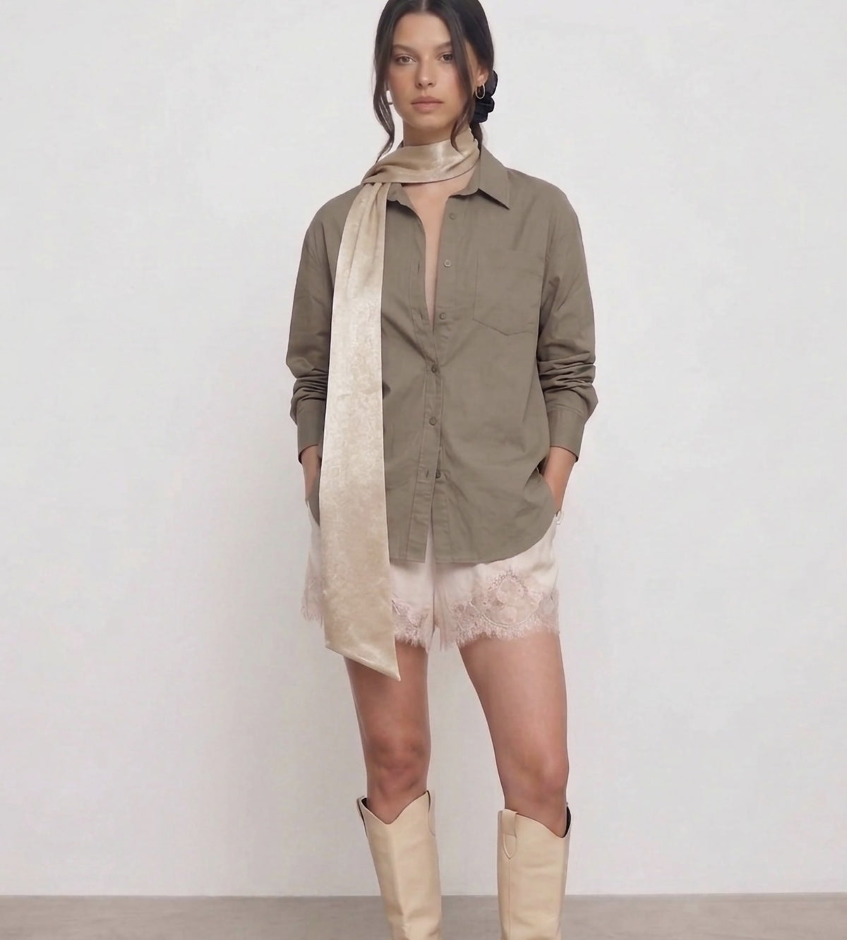Long sleeve brown shirt