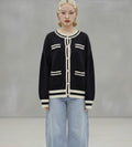 Stripe contrast easy cardigan