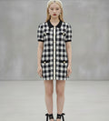 short sleeve plaid mini dress