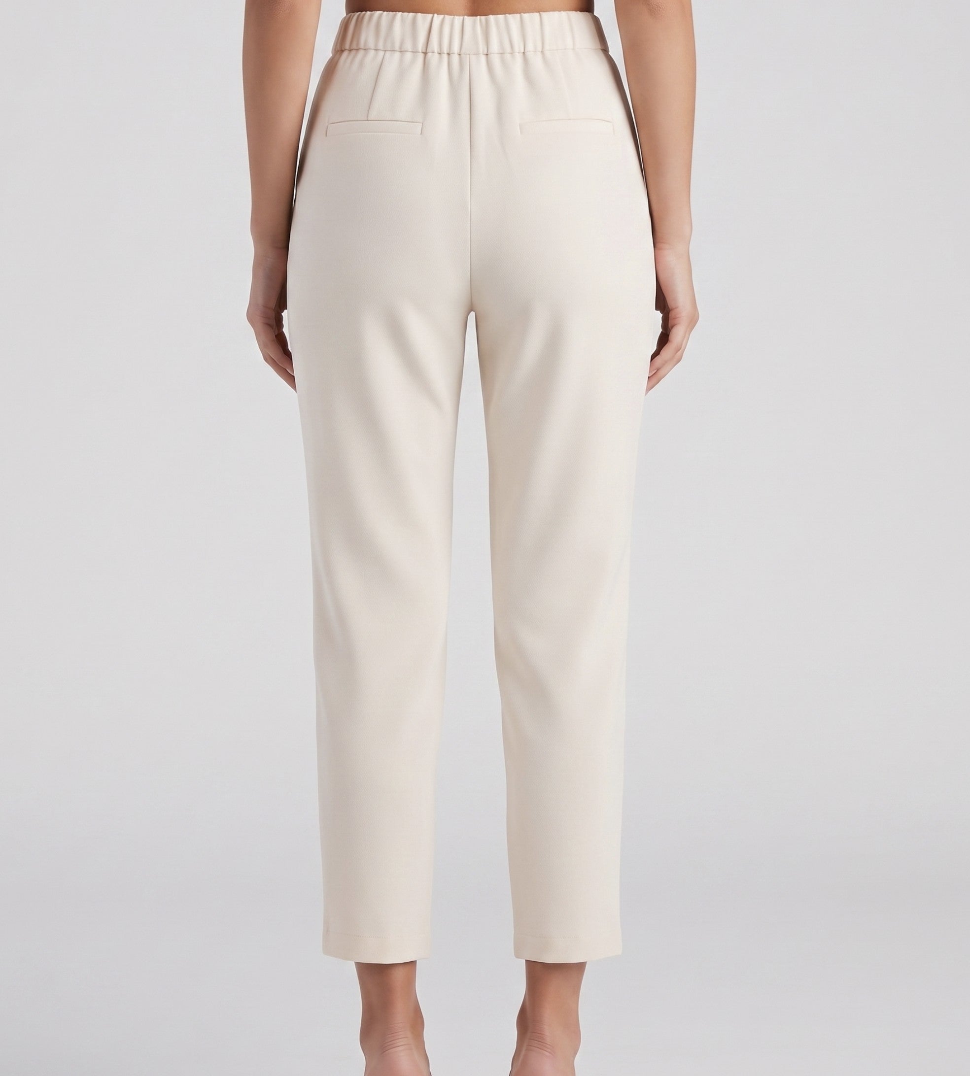 cream pant with gold button