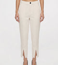 cream pant with gold button