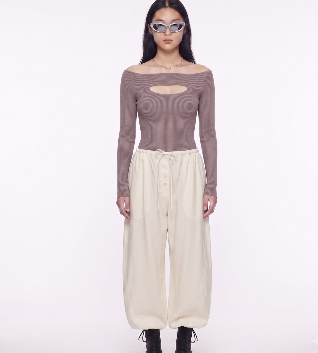 Long sleeve cut-out detail top