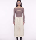 Long sleeve cut-out detail top