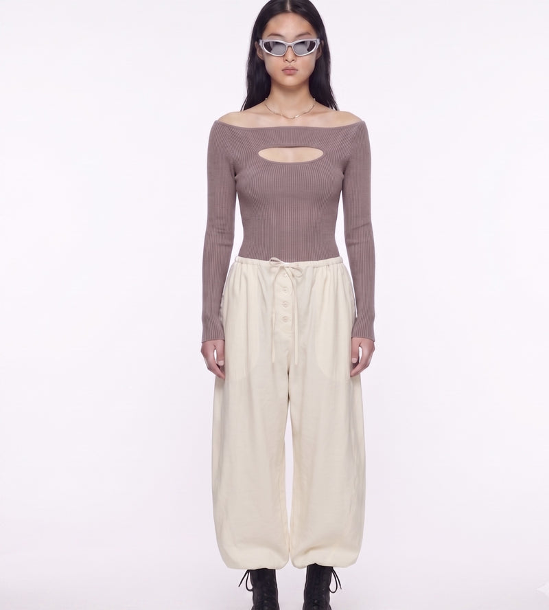 Long sleeve cut-out detail top