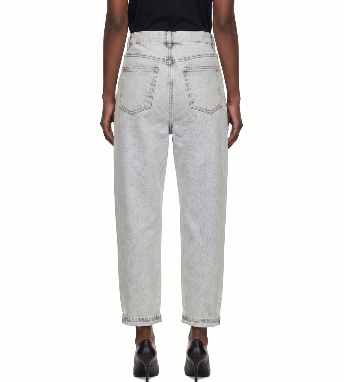Asymmetric waist denim pant