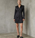 Shoulder padded woven dress