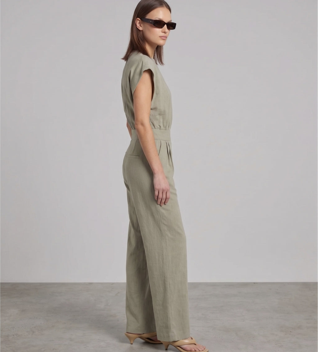 Extended shoulder jumpsuit