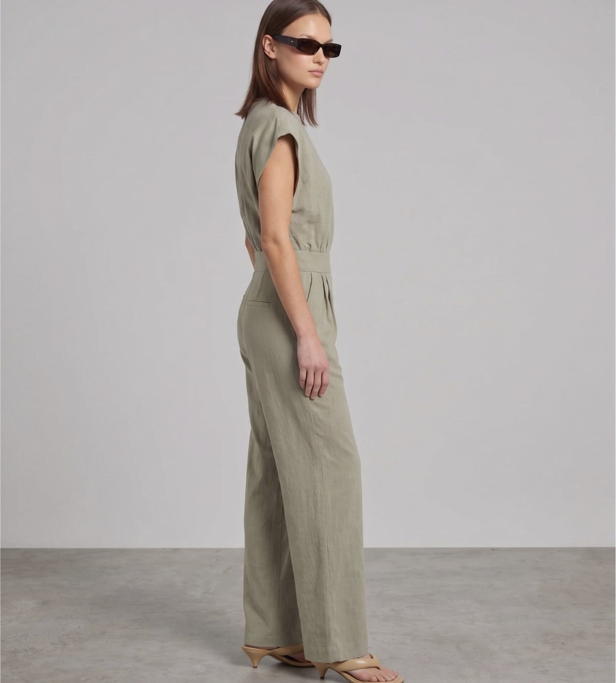 Extended shoulder jumpsuit