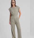 Extended shoulder jumpsuit