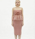 Floral detail organza tube top