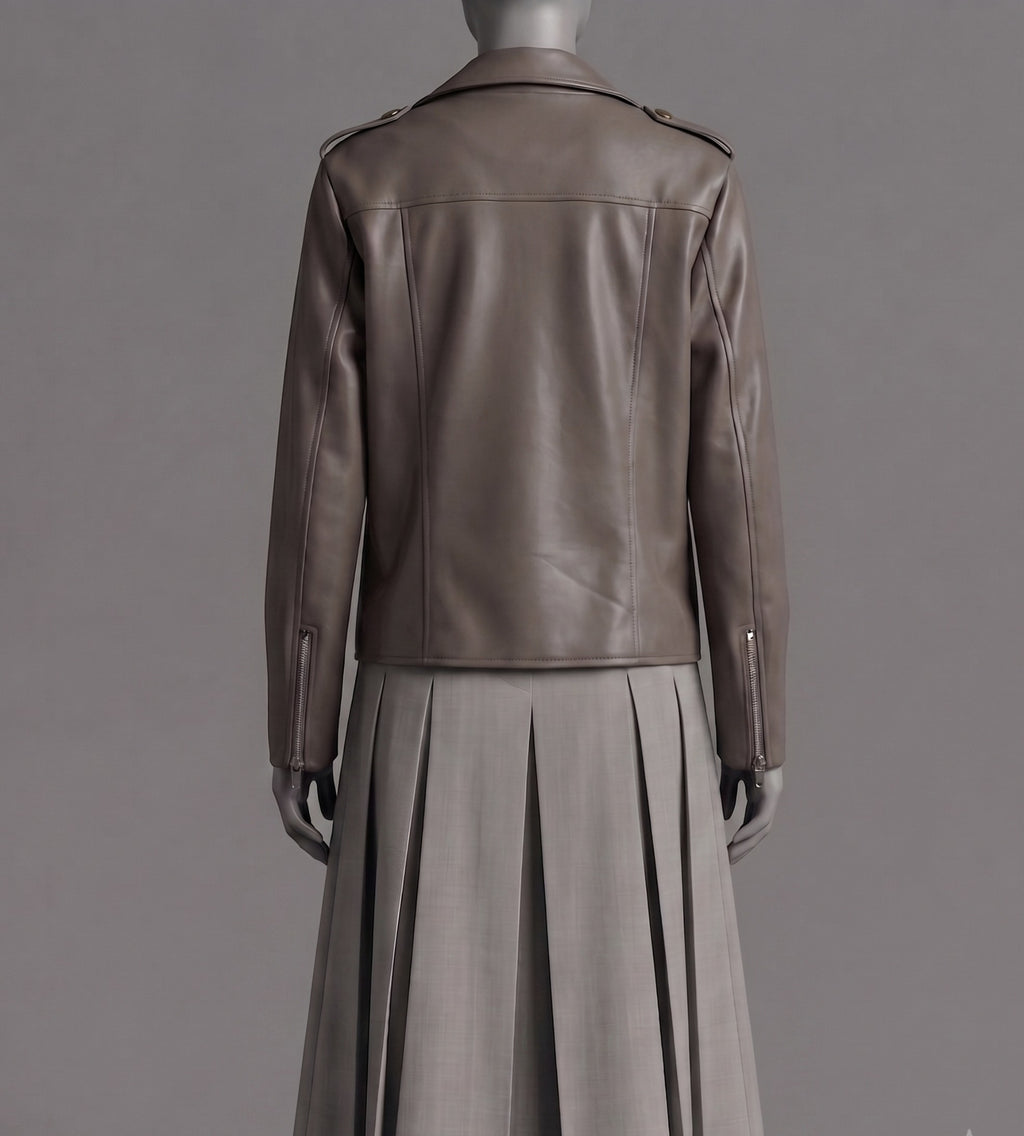 Faux leather biker jacket