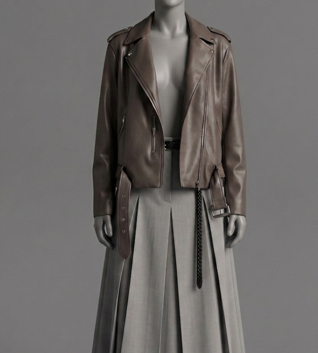 Faux leather biker jacket