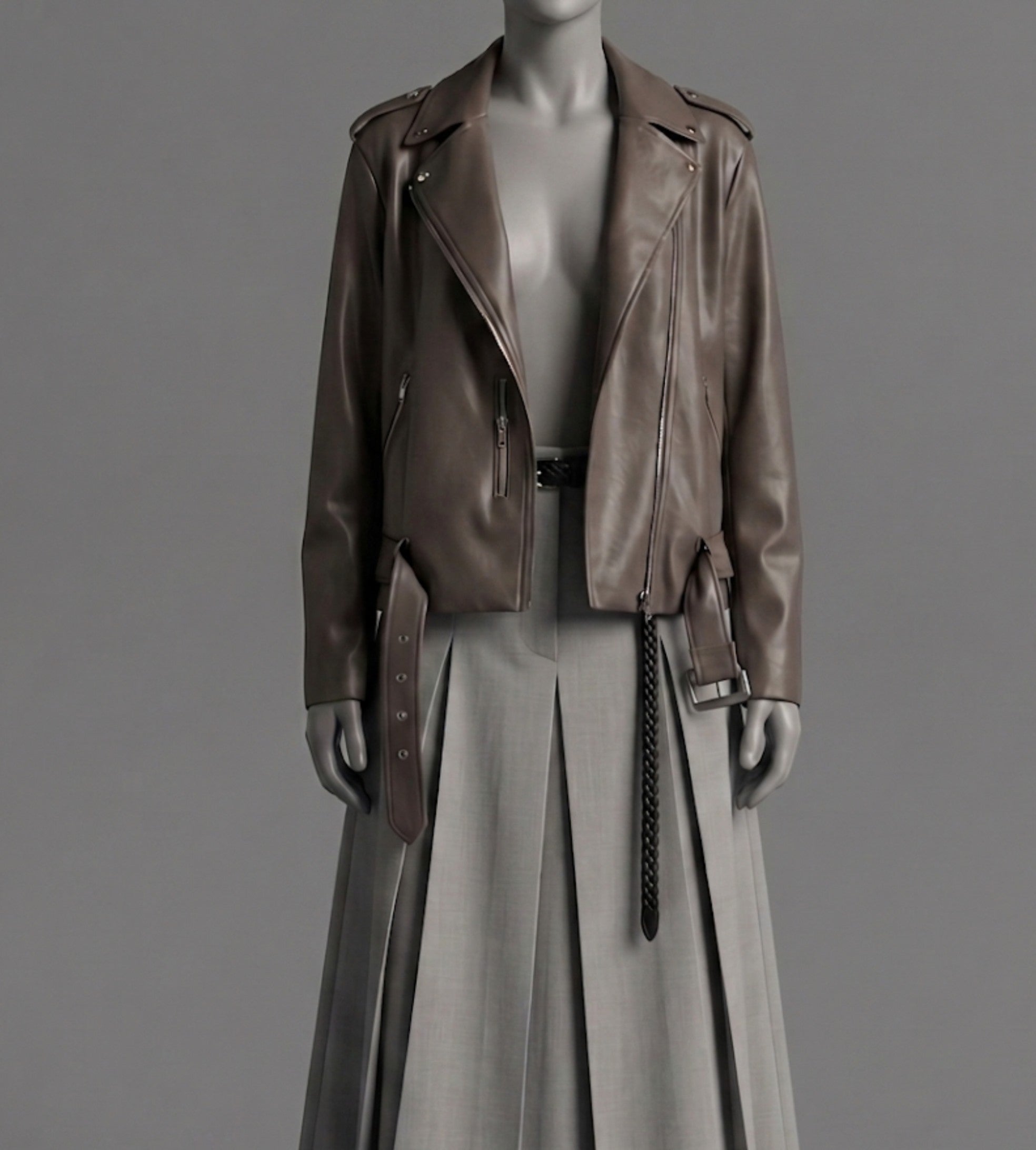 Faux leather biker jacket
