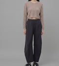 Drop shoulder sweater rib knit top