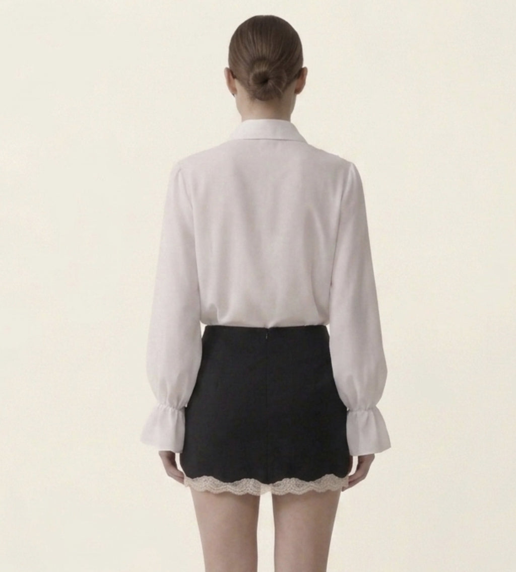 Long Victorian sleeve ruffle blouse