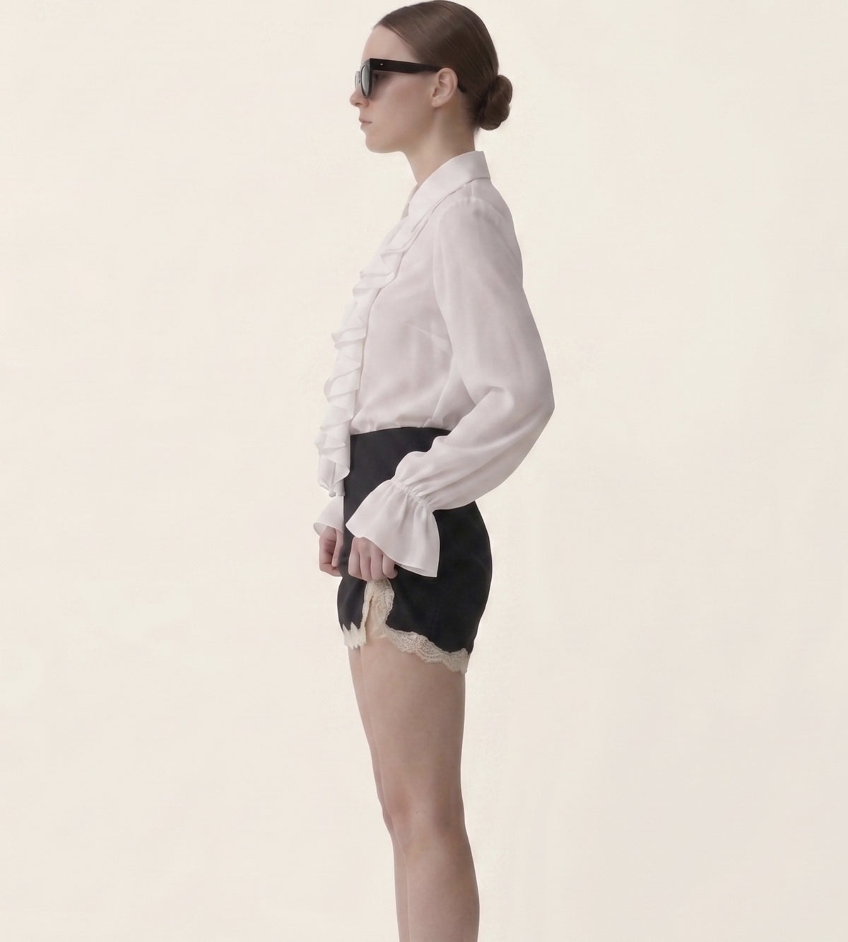 Long Victorian sleeve ruffle blouse