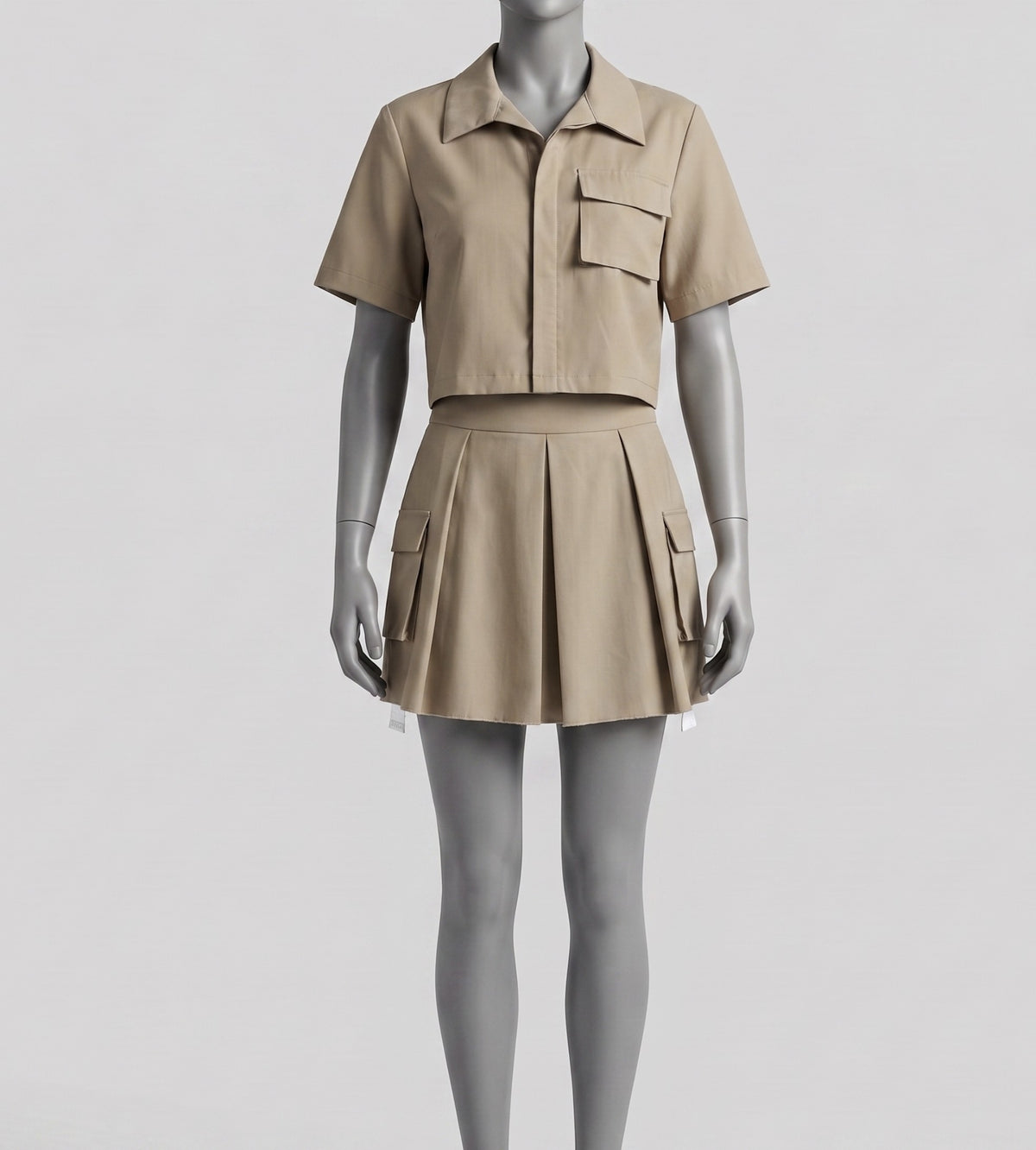 Boxy shirt with skirt set