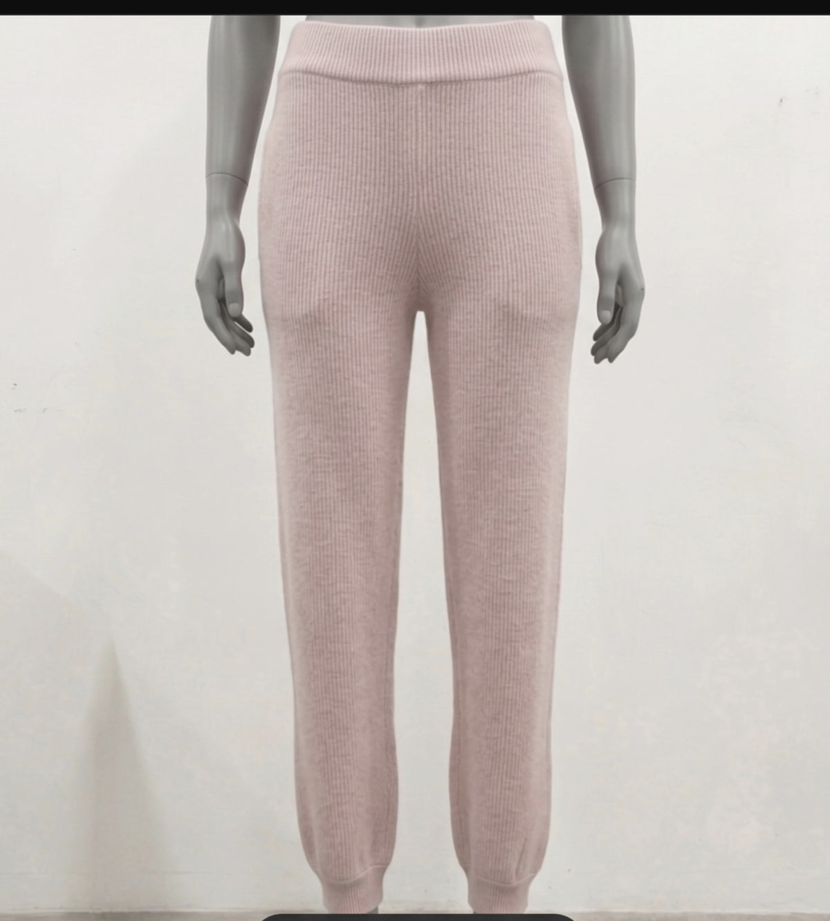 Shimmered pastel pink sweater pants