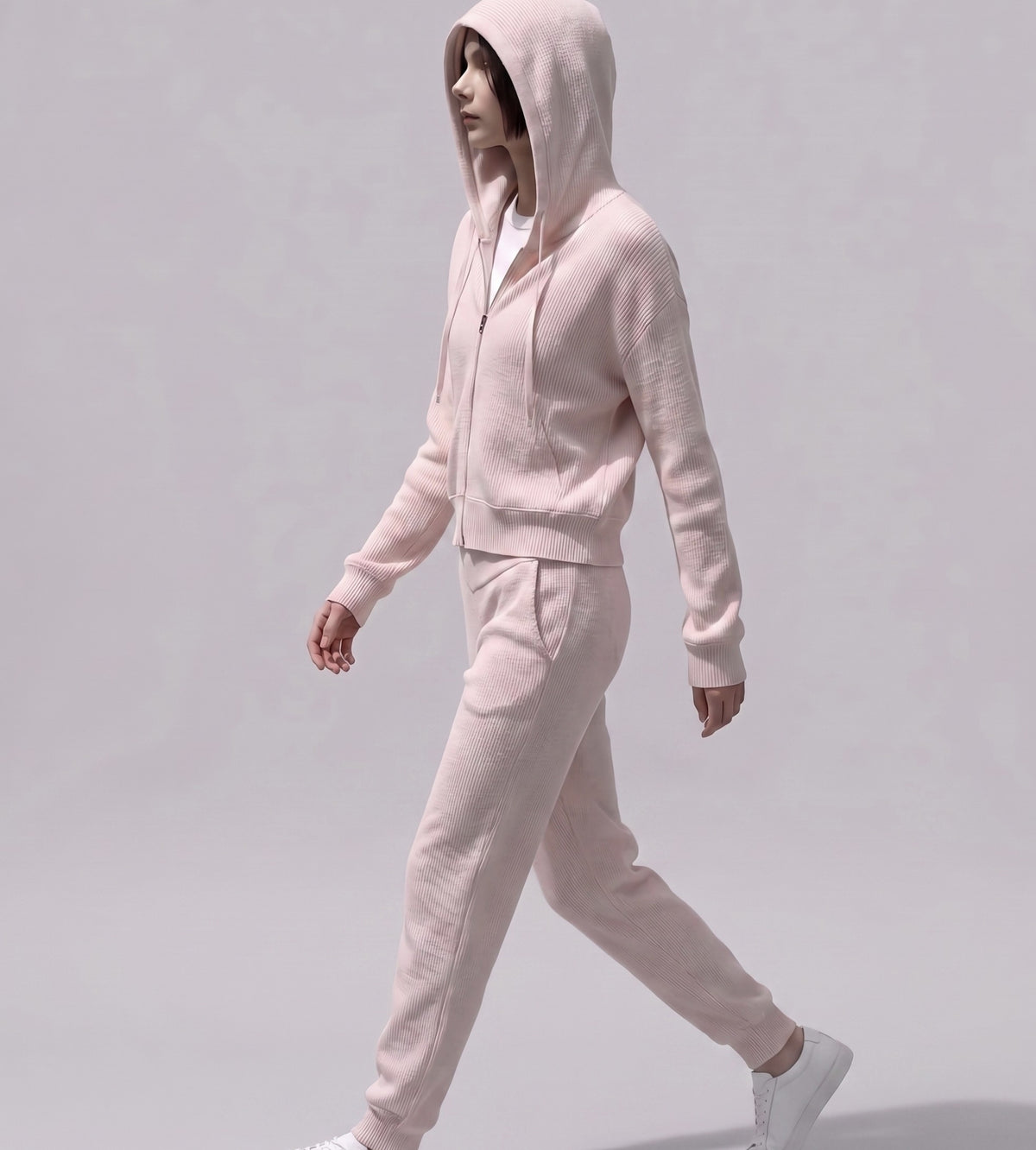 Sweater rib hoodie