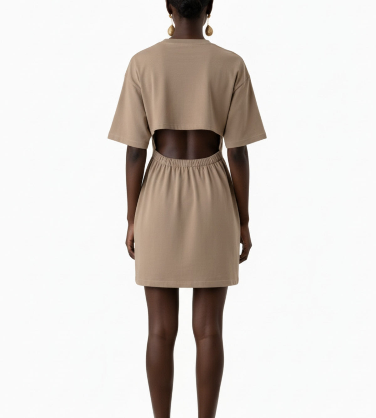 Short sleeve t-shirt dress with back detail