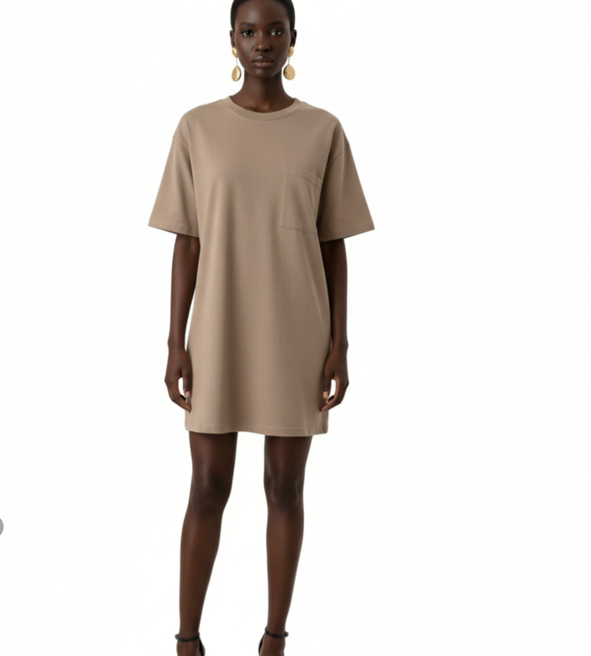 Short sleeve t-shirt dress with back detail