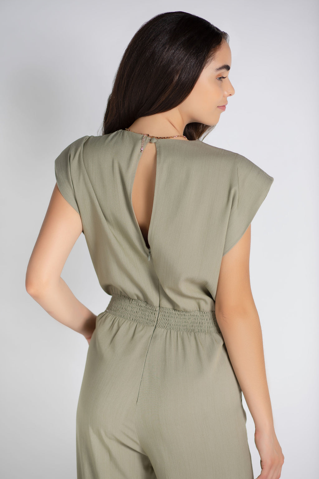 Extended shoulder jumpsuit