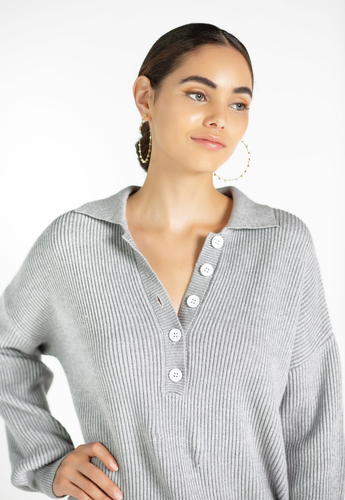 Grey Ribbed onesie