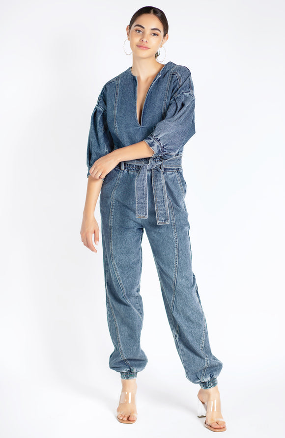 Puff Sleeve Denim Jumpsuit Pack (2S, 2M, 2L)